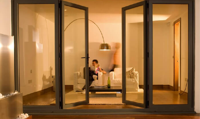 image of an aluminium double door